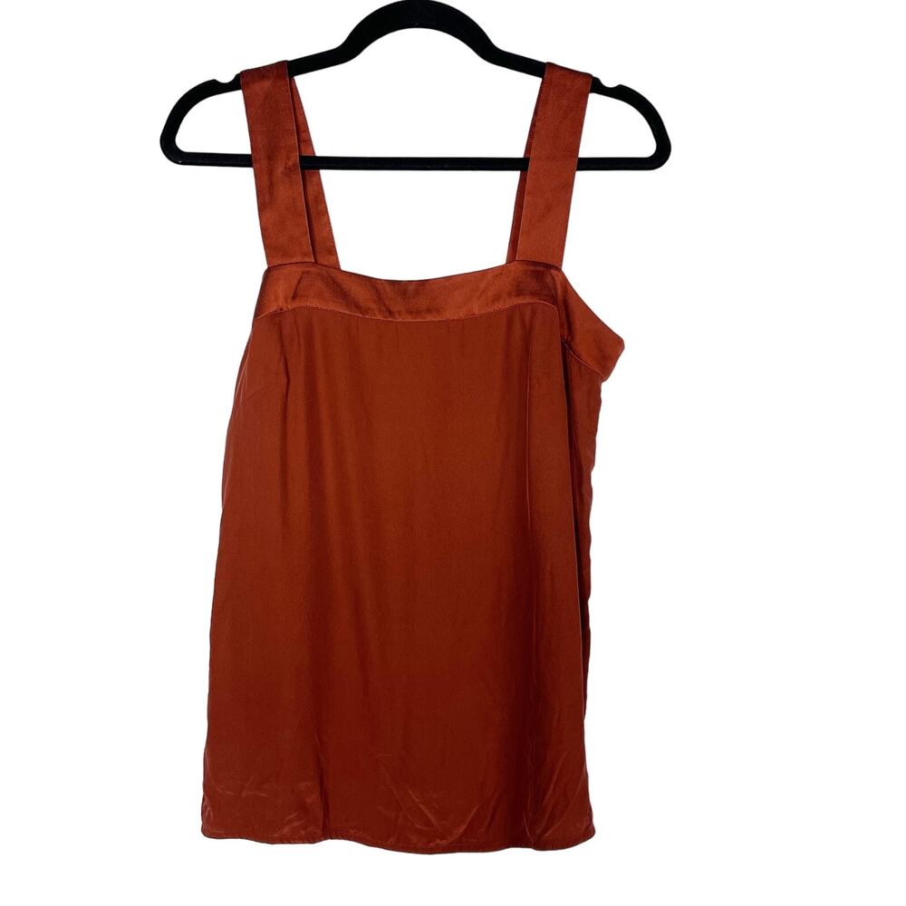 LK Bennett Silk Sally Sleeveless Blouse Tank Top US 4 Cinnamon Rust Orange